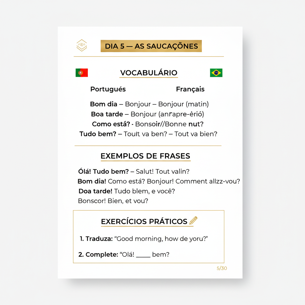 Formation Portugais Débutant — 30 Jours, 15 Min/Jour 🇵🇹